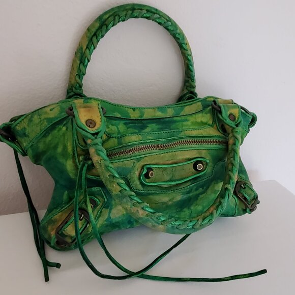 Balenciaga Graffiti Mini City bag first blue green neo yellow crossbody cagole - Picture 5 of 11